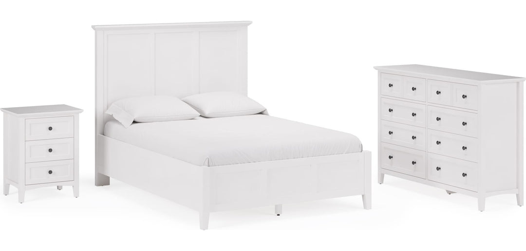 Grace Eight Drawer Dresser in Snowfall White — shown with the matching bedroom group (sold separately)