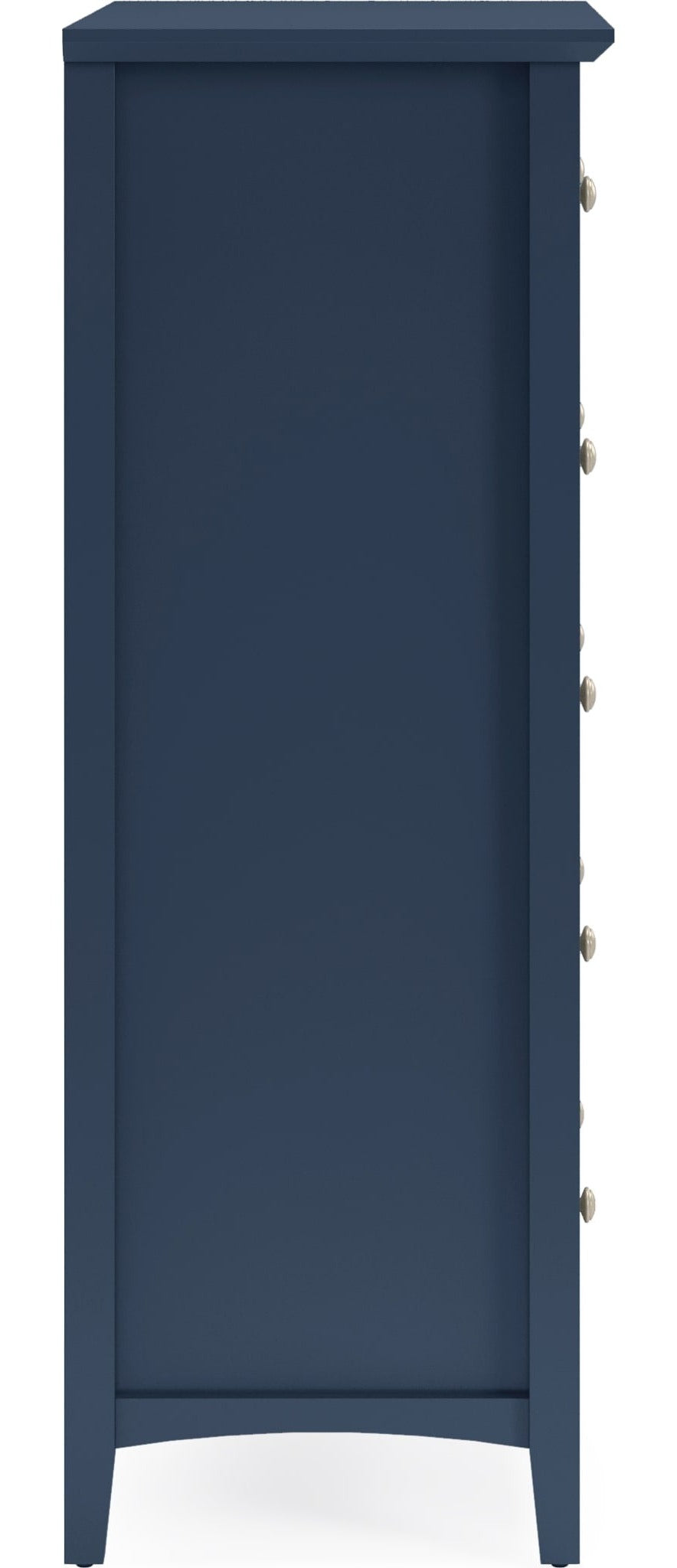 Grace Five Drawer Chest in Blueberry — side view