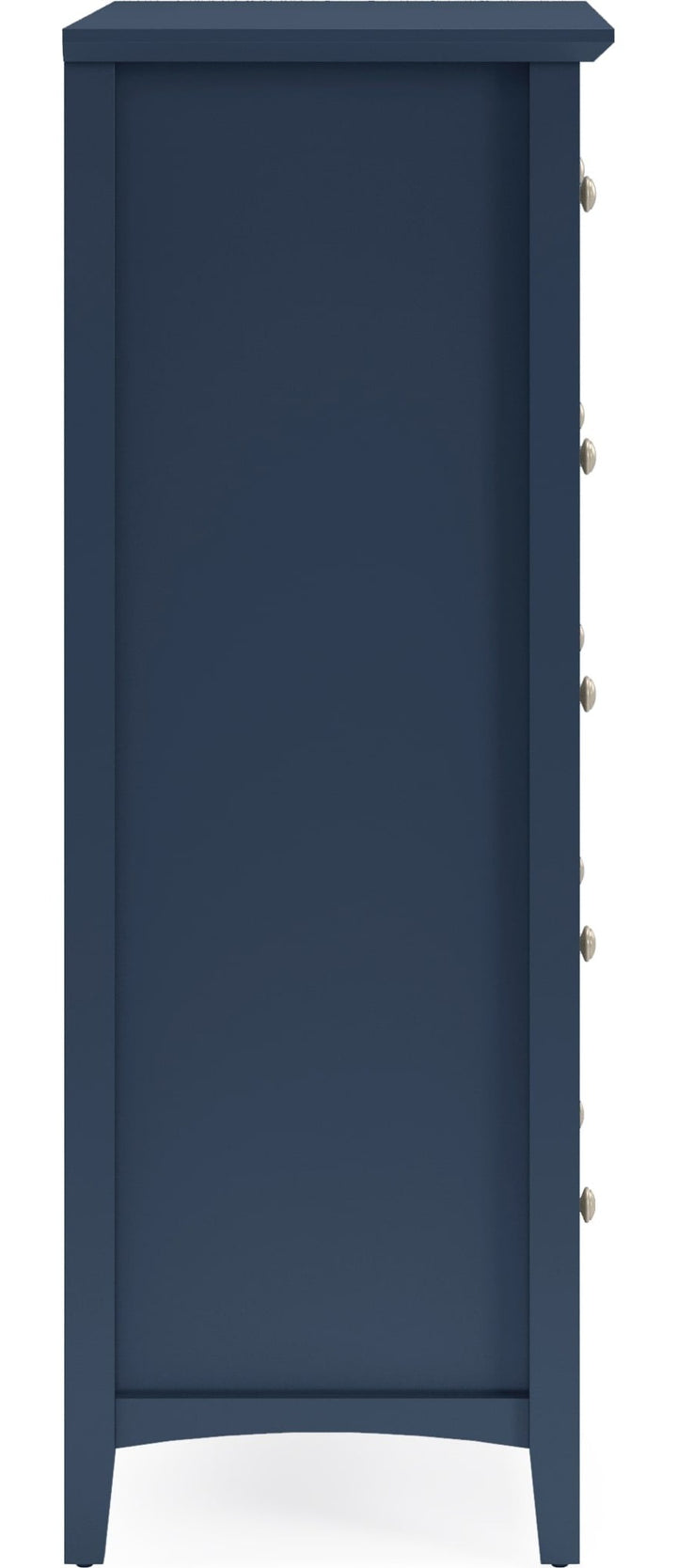 Grace Five Drawer Chest in Blueberry — side view