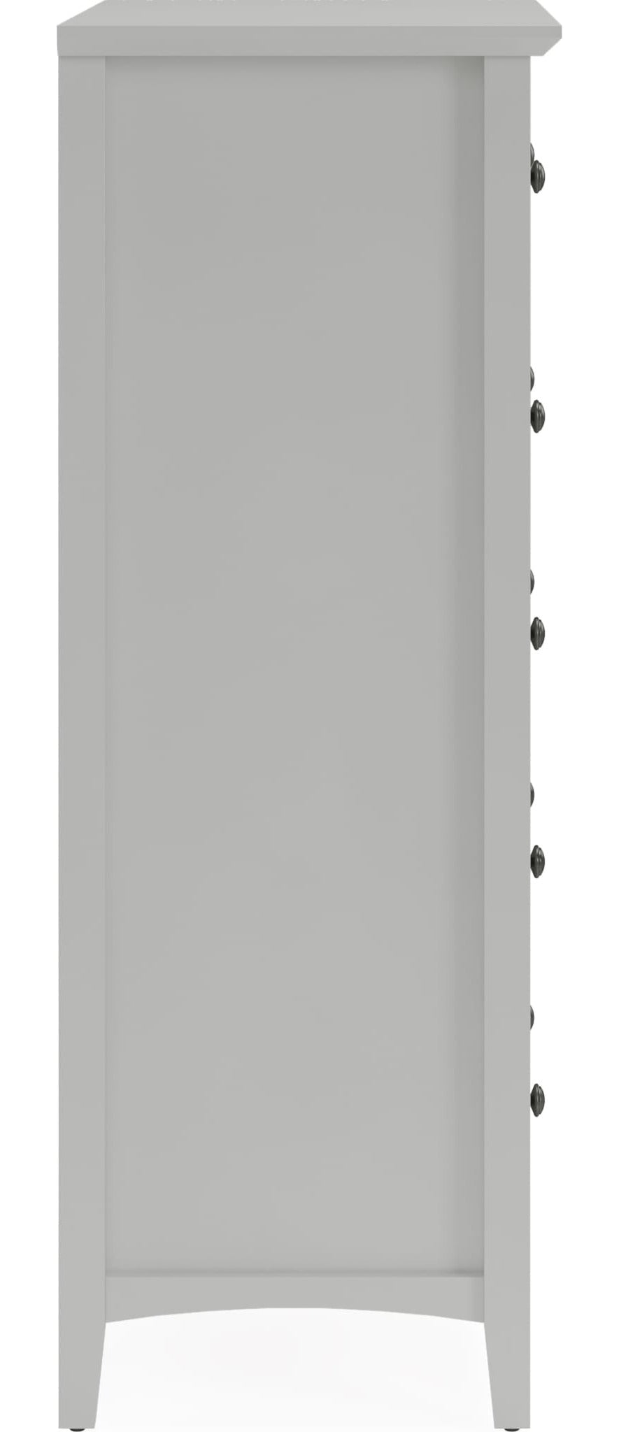 Grace Five Drawer Chest in Elephant Grey — side view