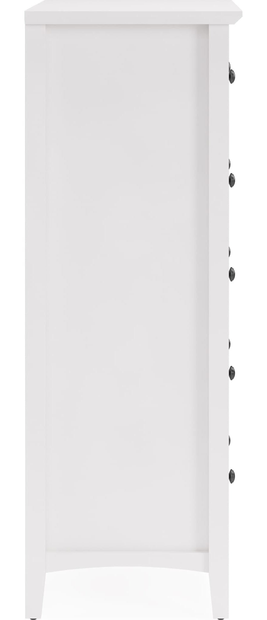 Grace Five Drawer Chest in Snowfall White — side view