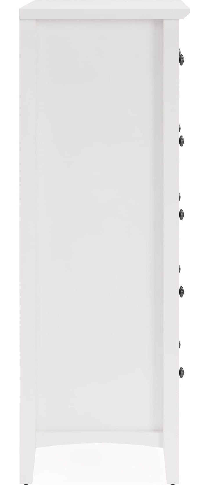 Grace Five Drawer Chest in Snowfall White — side view