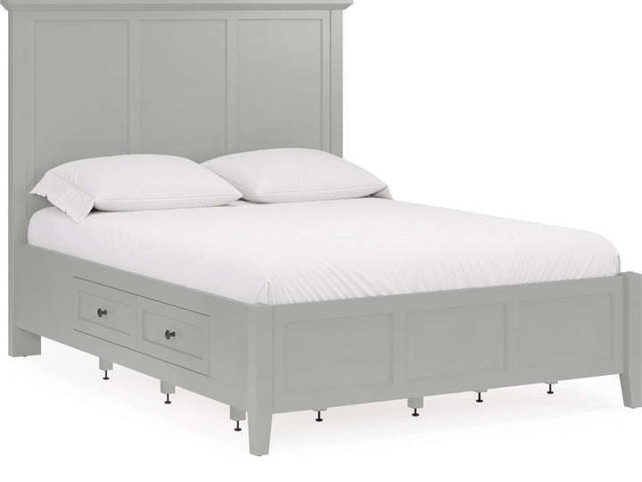 Grace Four Drawer Platform Storage Bed in Elephant Grey — white background, angled view
