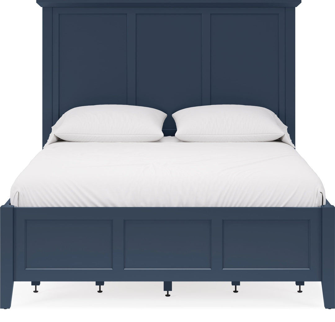 Grace Four Drawer Platform Storage Bed in Blueberry — white background, front view