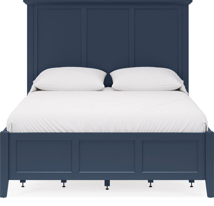 Grace Four Drawer Platform Storage Bed in Blueberry — white background, front view