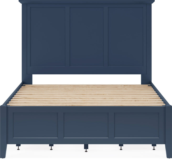 Grace Four Drawer Platform Storage Bed in Blueberry — front view without mattress