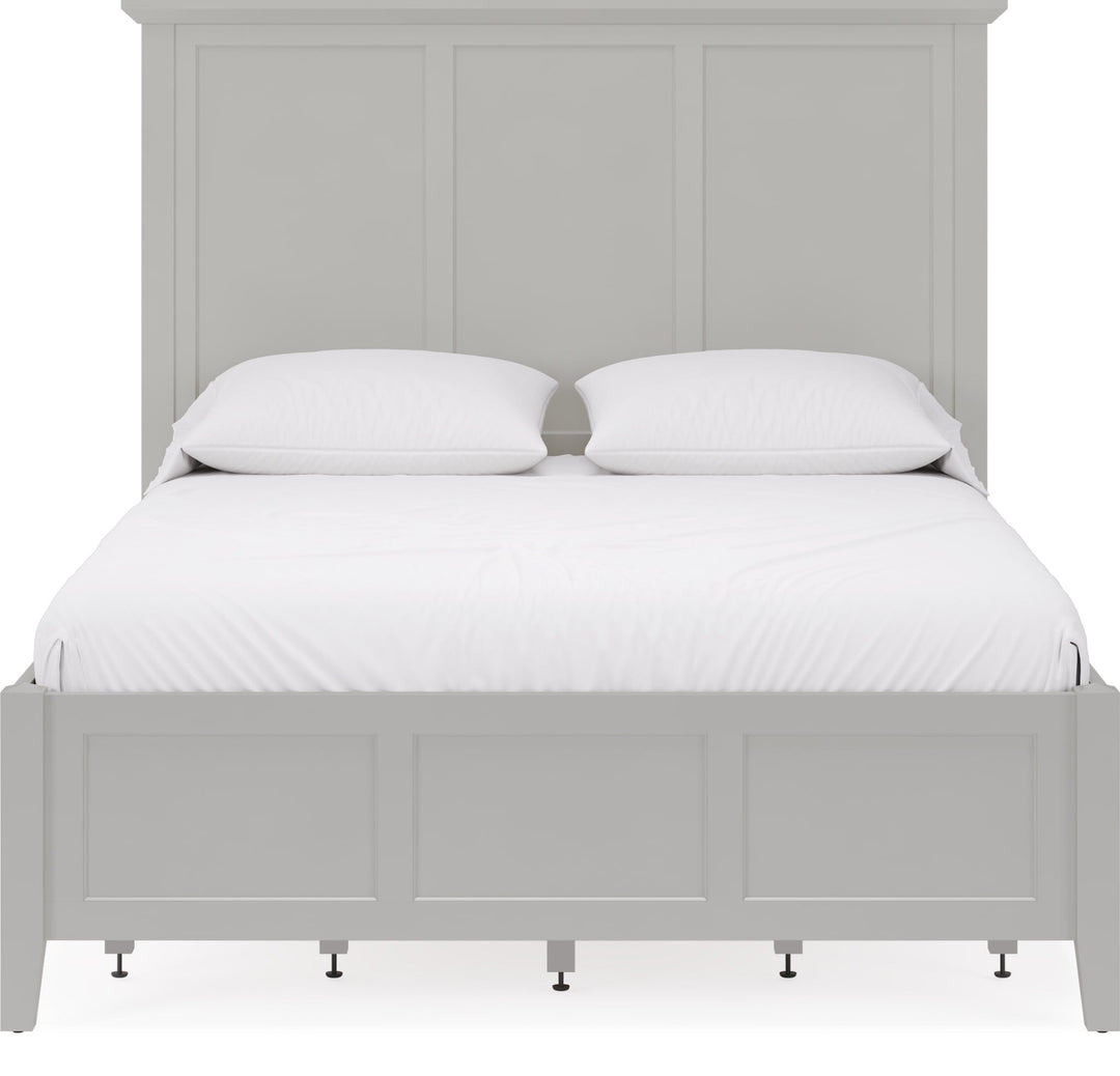 Grace Four Drawer Platform Storage Bed in Elephant Grey — white background, front view