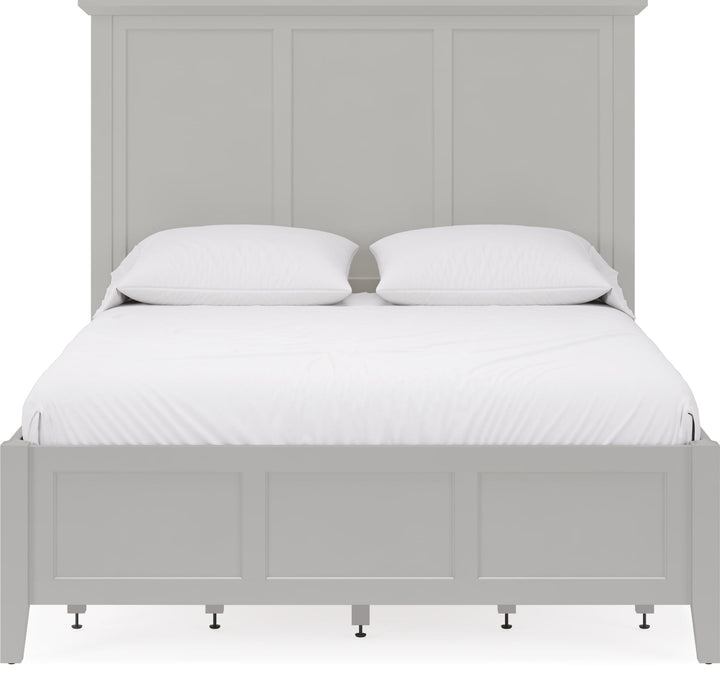 Grace Four Drawer Platform Storage Bed in Elephant Grey — white background, front view