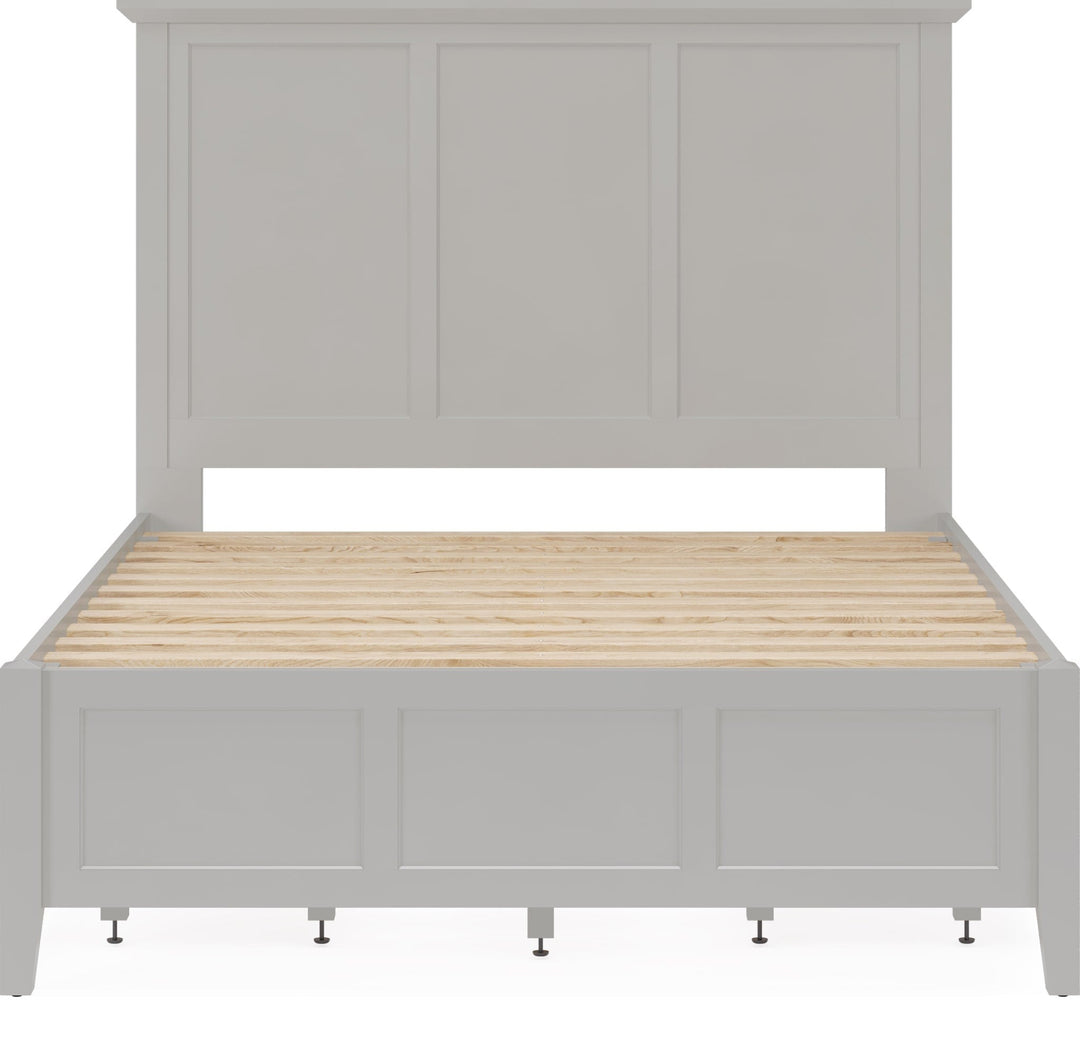 Grace Four Drawer Platform Storage Bed in Elephant Grey — front view without mattress