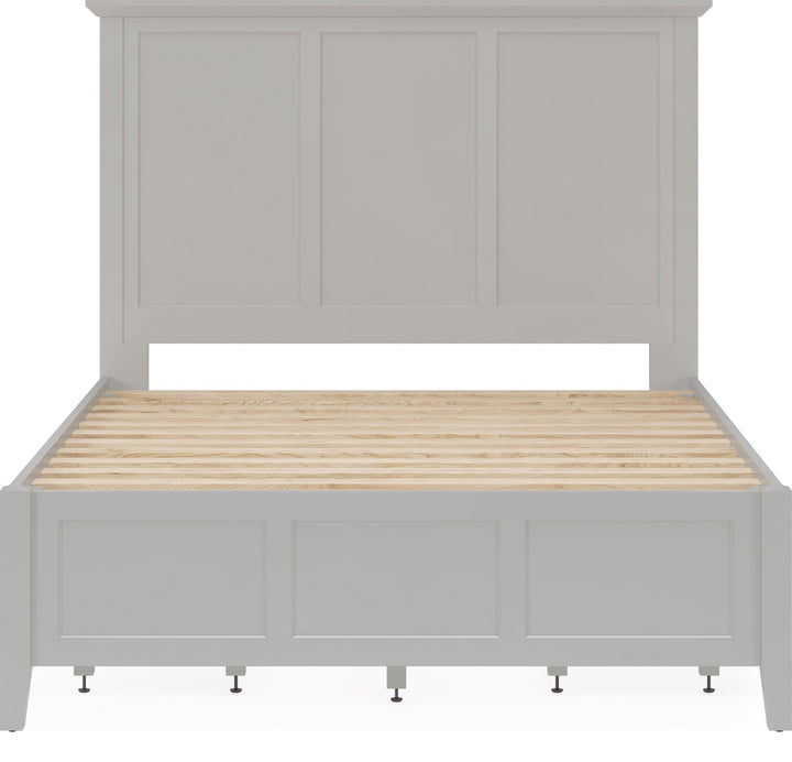 Grace Four Drawer Platform Storage Bed in Elephant Grey — front view without mattress