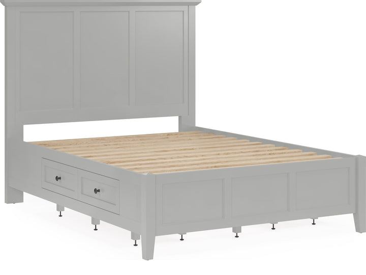 Grace Four Drawer Platform Storage Bed in Elephant Grey — angled view without mattress