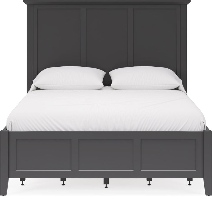 Grace Four Drawer Platform Storage Bed in Raven Black — white background, front view
