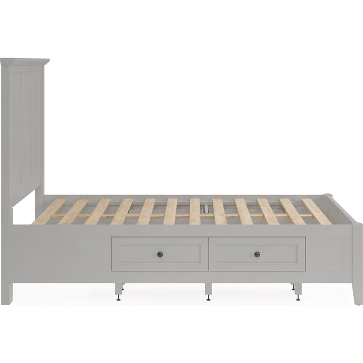 Grace Four Drawer Platform Storage Bed in Elephant Grey — side view without mattress