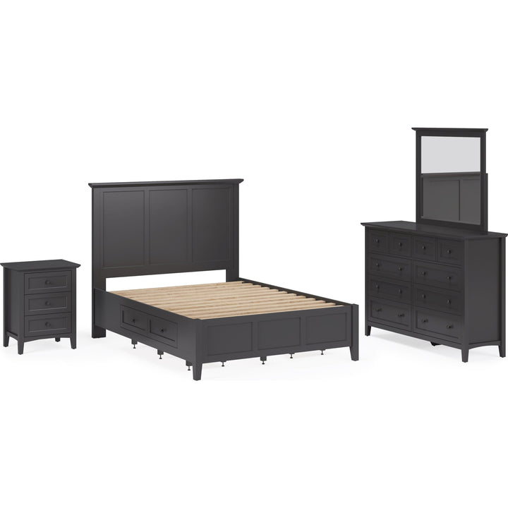 Grace Four Drawer Platform Storage Bed in Raven Black — shown with the Grace bedroom group — white background