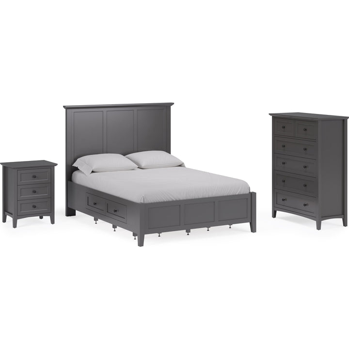Grace Four Drawer Platform Storage Bed in Raven Black — shown with the Grace bedroom group — white background