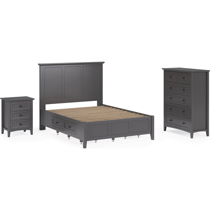 Grace Four Drawer Platform Storage Bed in Raven Black — shown with the Grace bedroom group — white background