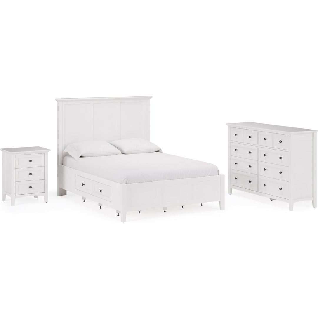 Grace Four Drawer Platform Storage Bed in Snowfall White — shown with the Grace bedroom group — white background