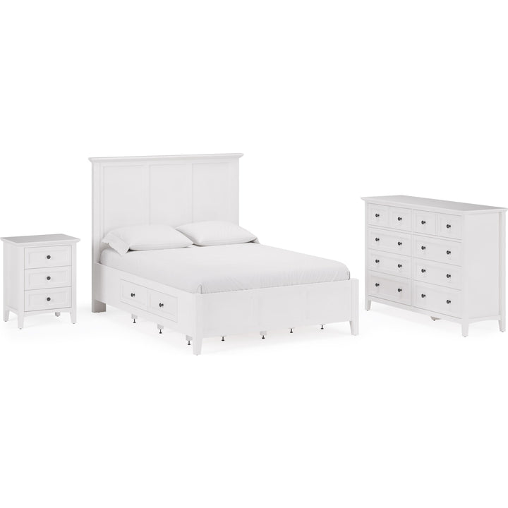 Grace Four Drawer Platform Storage Bed in Snowfall White — shown with the Grace bedroom group — white background