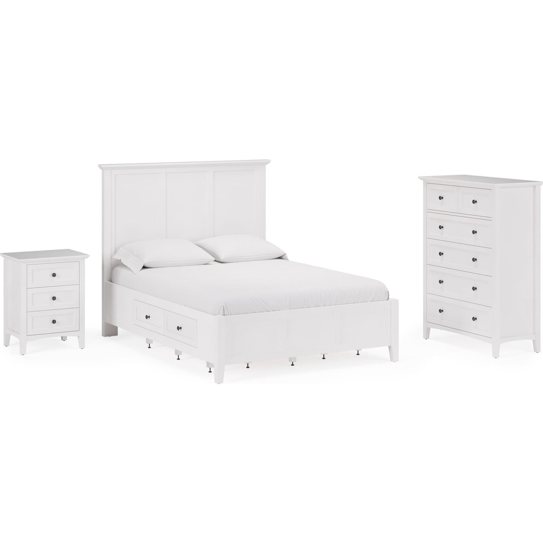 Grace Four Drawer Platform Storage Bed in Snowfall White — shown with the Grace bedroom group — white background