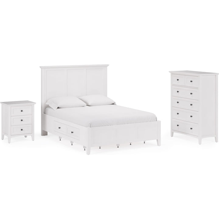 Grace Four Drawer Platform Storage Bed in Snowfall White — shown with the Grace bedroom group — white background