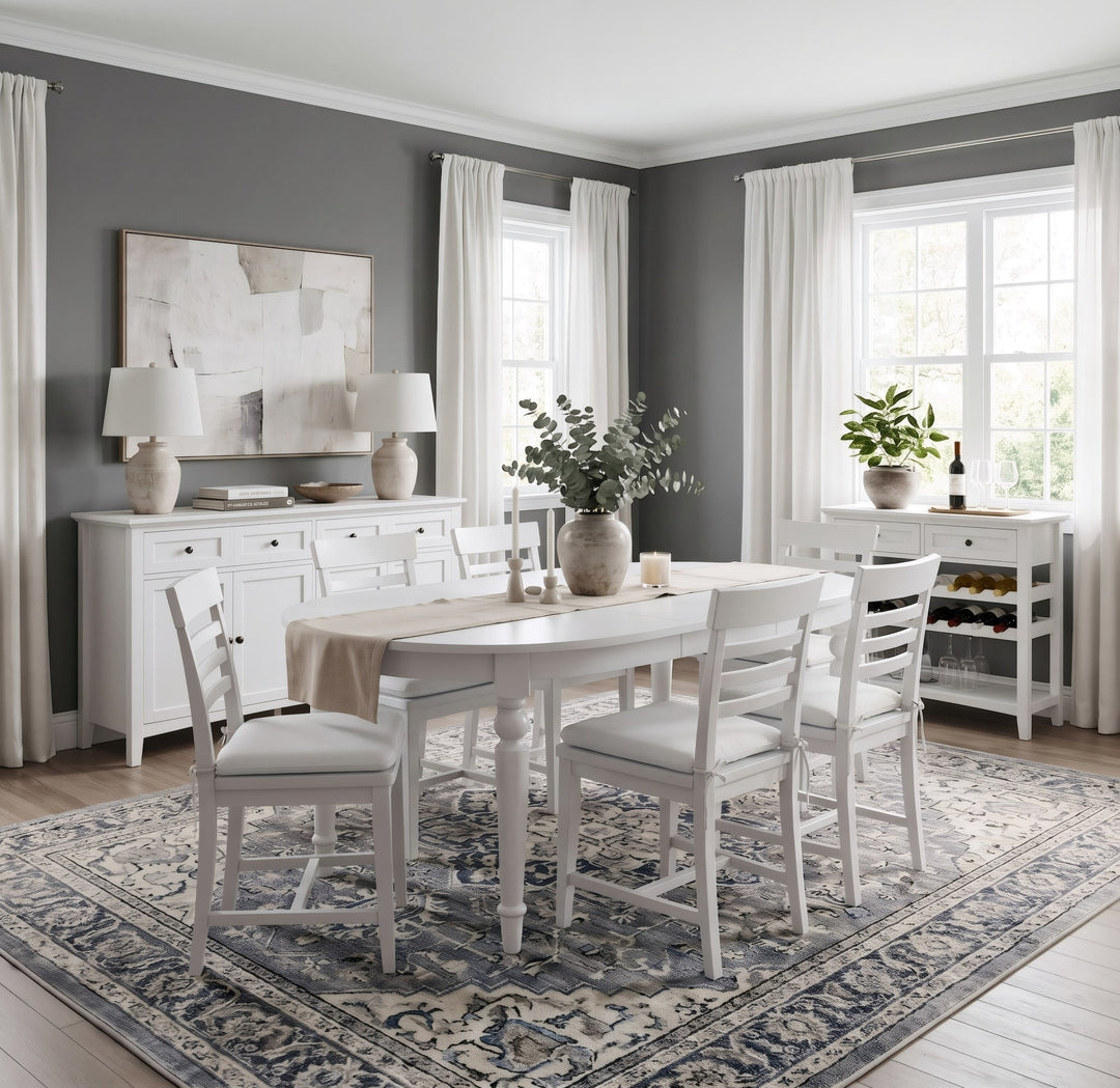 Grace Oval Dining Table in Snowfall — lifestyle photo