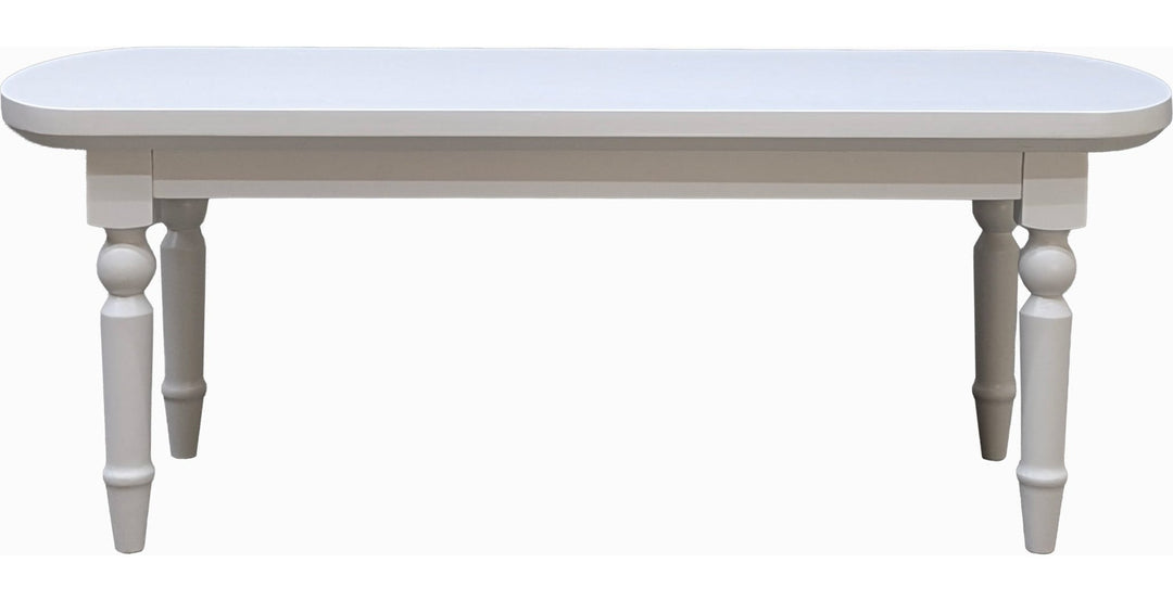 Grace Oval Dining Table in Snowfall — product view on a white background