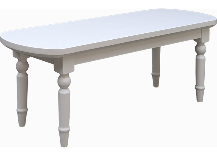 Grace Oval Dining Table in Snowfall — product view on a white background