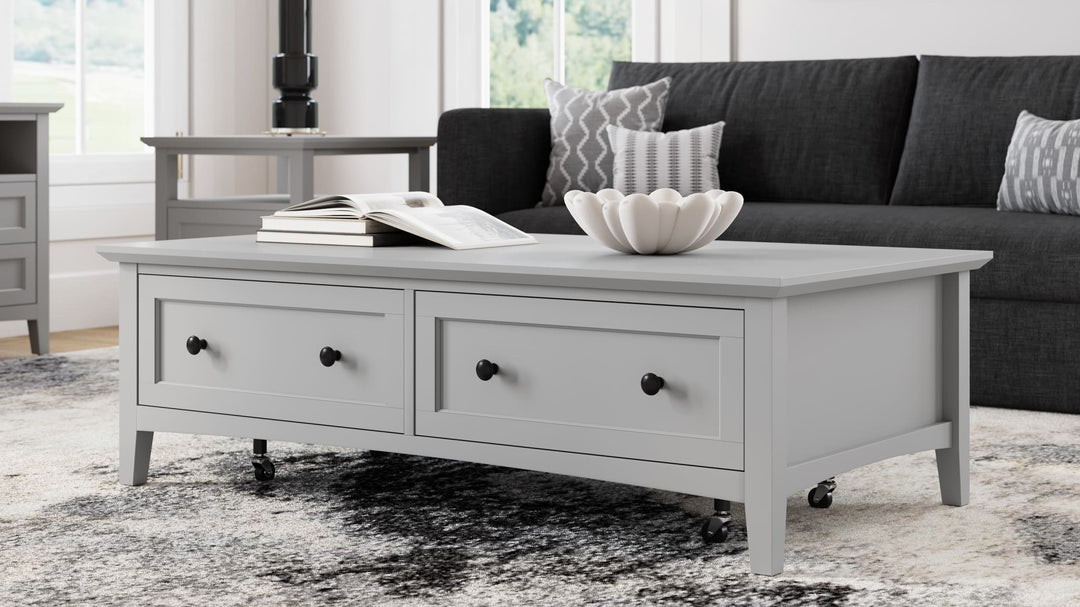 Grace Rectangle Coffee Table in Elephant Grey — lifestyle photo