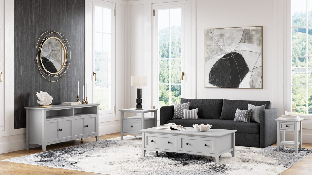 Grace Rectangle Coffee Table in Elephant Grey — lifestyle photo