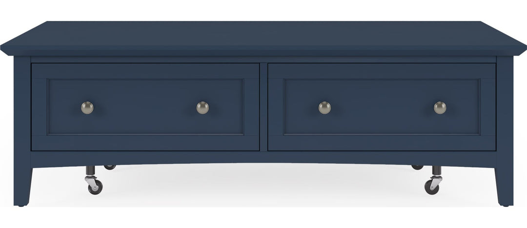 Grace Rectangle Coffee Table in Blueberry — product view on a white background