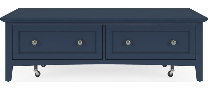 Grace Rectangle Coffee Table in Blueberry — product view on a white background