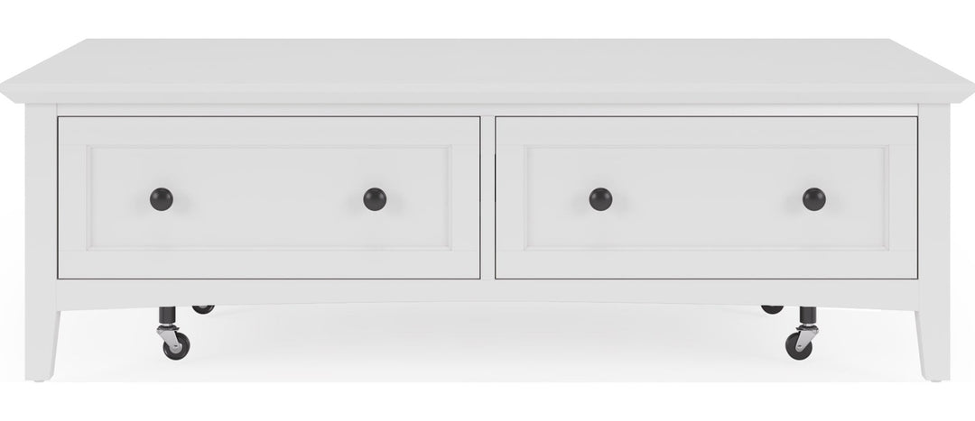 Grace Rectangle Coffee Table in Snowfall — product view on a white background