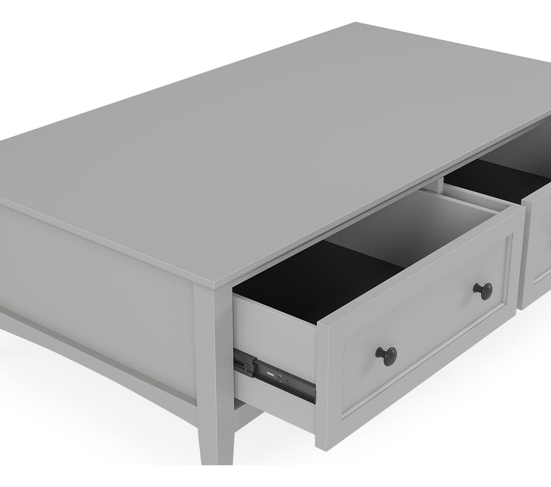 Grace Rectangle Coffee Table in Elephant Grey — product view on a white background