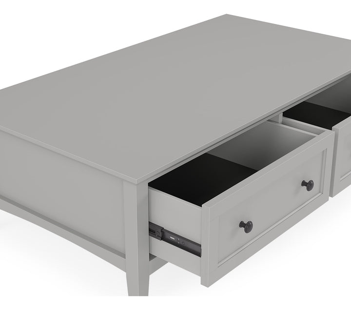 Grace Rectangle Coffee Table in Elephant Grey — product view on a white background