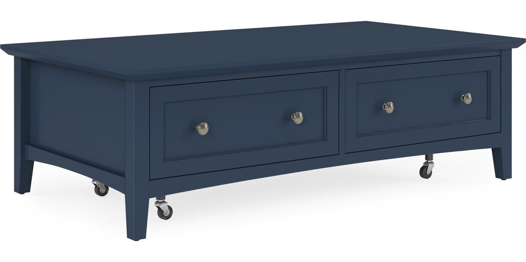 Grace Rectangle Coffee Table in Blueberry — product view on a white background