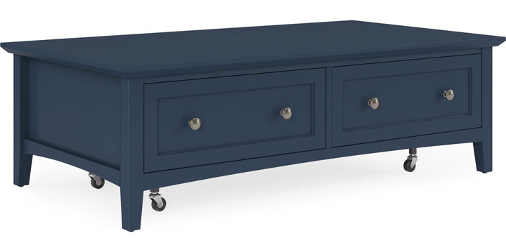 Grace Rectangle Coffee Table in Blueberry — product view on a white background