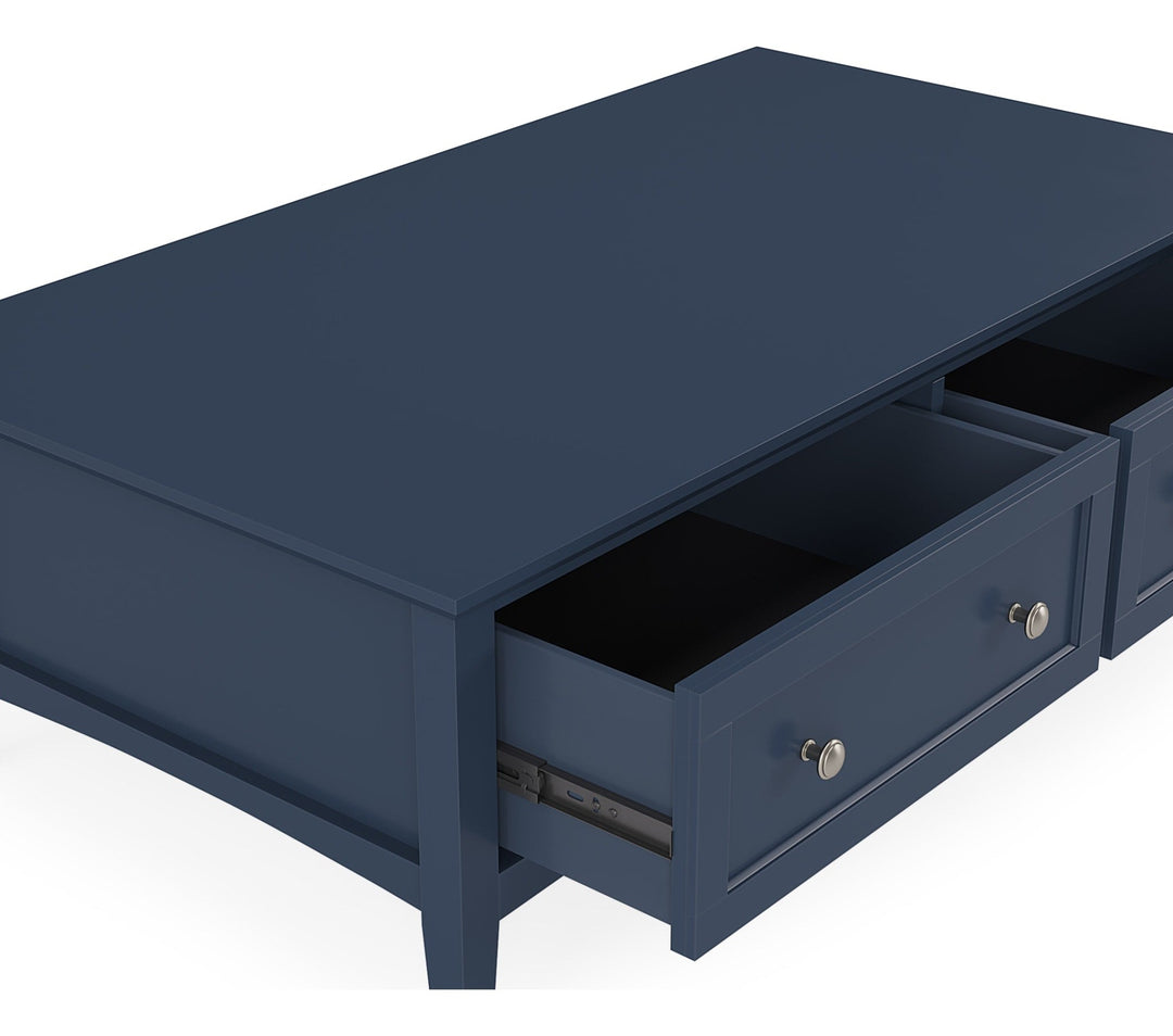 Grace Rectangle Coffee Table in Blueberry — product view on a white background