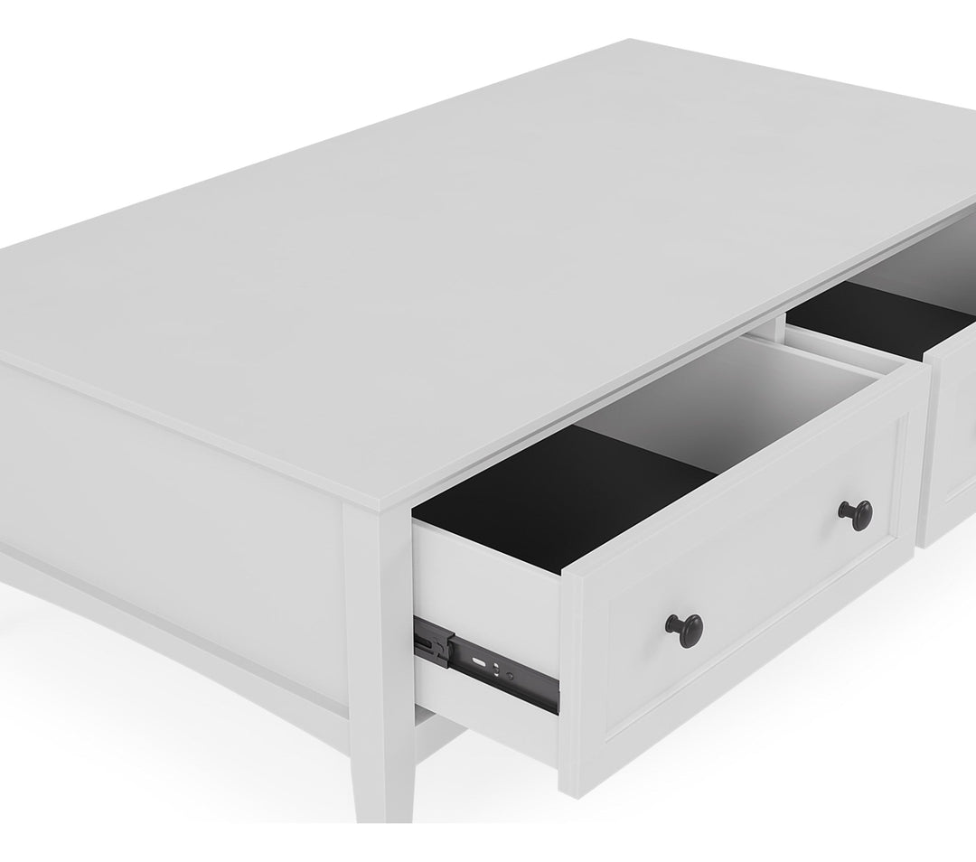 Grace Rectangle Coffee Table in Snowfall — product view on a white background