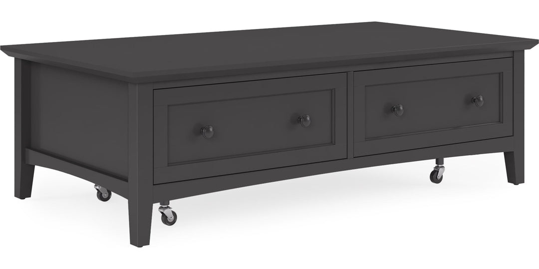 Grace Rectangle Coffee Table in Raven — product view on a white background