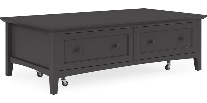Grace Rectangle Coffee Table in Raven — product view on a white background
