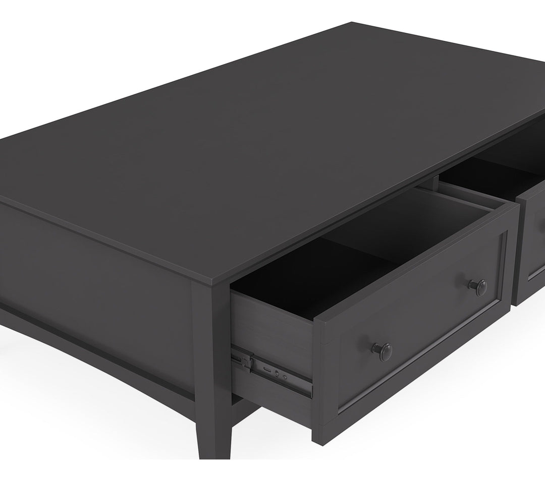 Grace Rectangle Coffee Table in Raven — product view on a white background