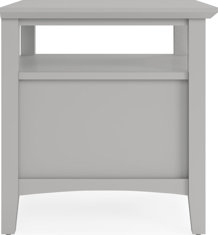 Grace Square End Table in Elephant Grey — lifestyle photo