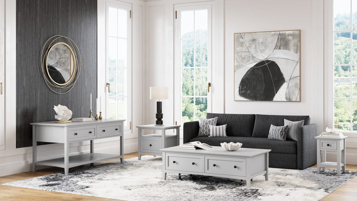 Grace Square End Table in Elephant Grey — lifestyle photo