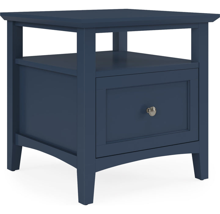 Grace Square End Table in Blueberry — product view on a white background