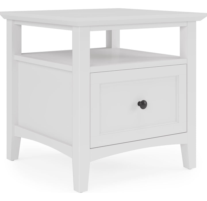Grace Square End Table in Snowfall — product view on a white background