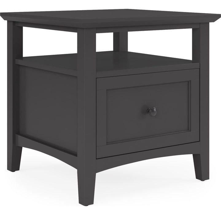 Grace Square End Table in Raven — product view on a white background