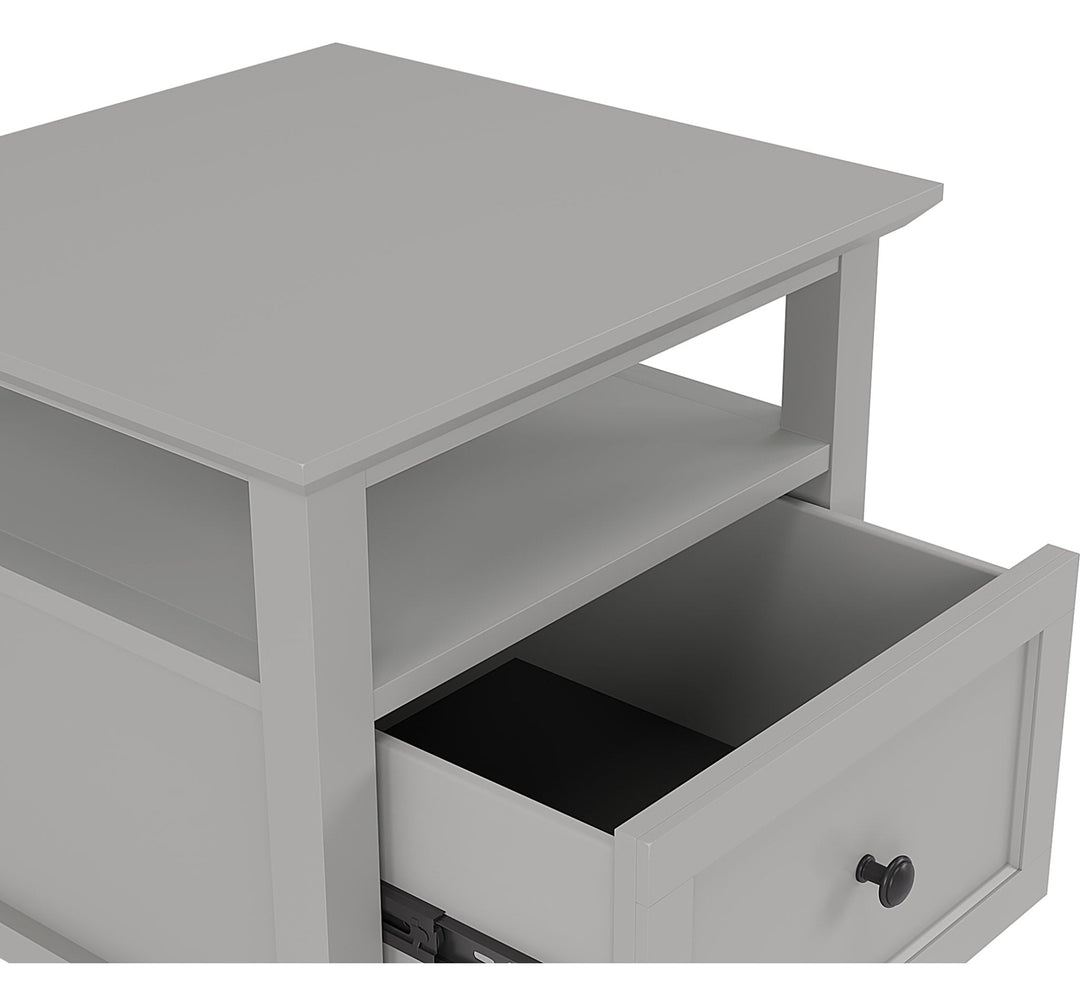 Grace Square End Table in Elephant Grey — product view on a white background