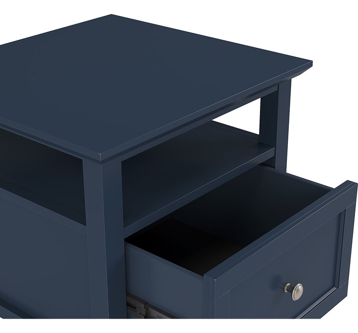 Grace Square End Table in Blueberry — product view on a white background