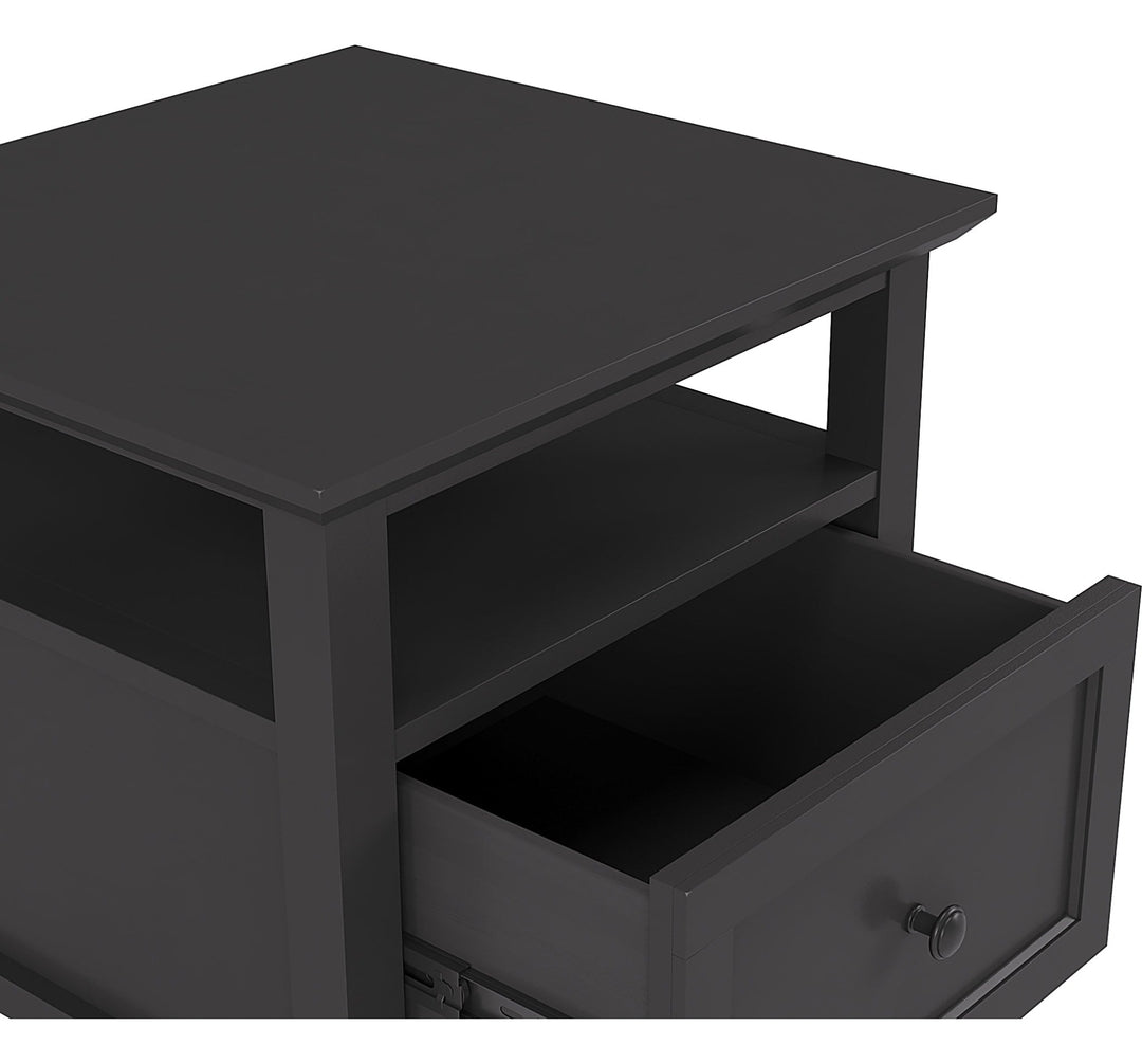 Grace Square End Table in Raven — product view on a white background