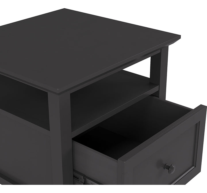 Grace Square End Table in Raven — product view on a white background